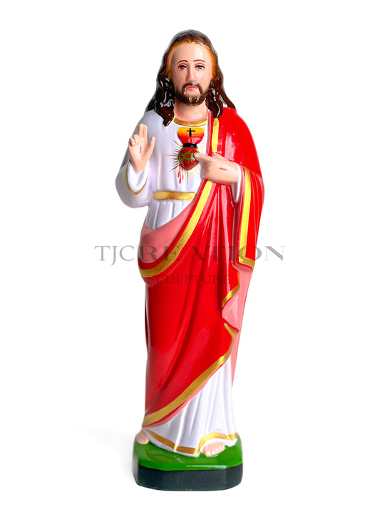 Sacred Heart of Jesus Statue 15 Inch – Handcrafted Blessing Figurine by TJ Creation Sculpture