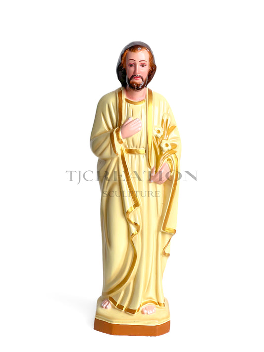St. Joseph Statue Ivory 15 inch Handcrafted Figurine by TJ Creation Sculpture