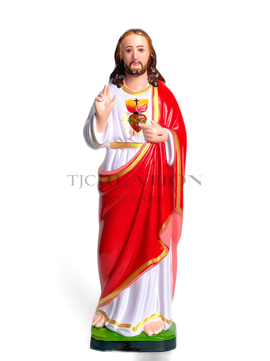 Hand-Painted Sacred Heart of Jesus Statue Catholic Figurine 18 inches