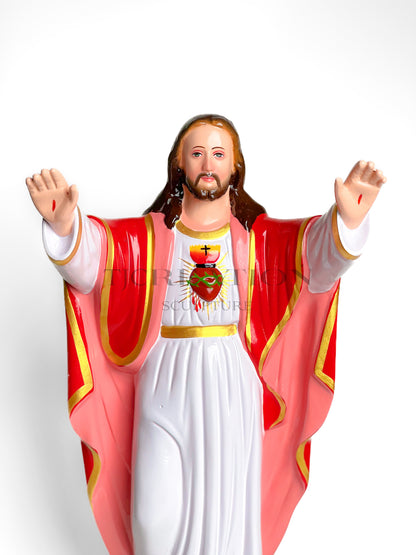 Sacred Heart of Jesus Blessing Statue – Handcrafted Christ Figurine by TJ Creation Sculpture