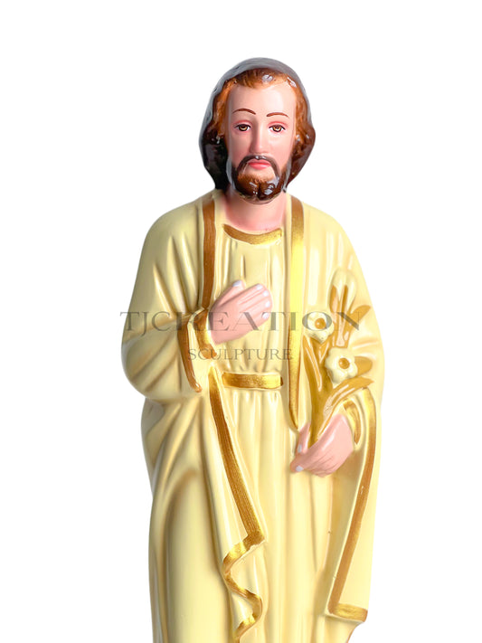 St. Joseph Statue Ivory 15 inch Handcrafted Figurine by TJ Creation Sculpture