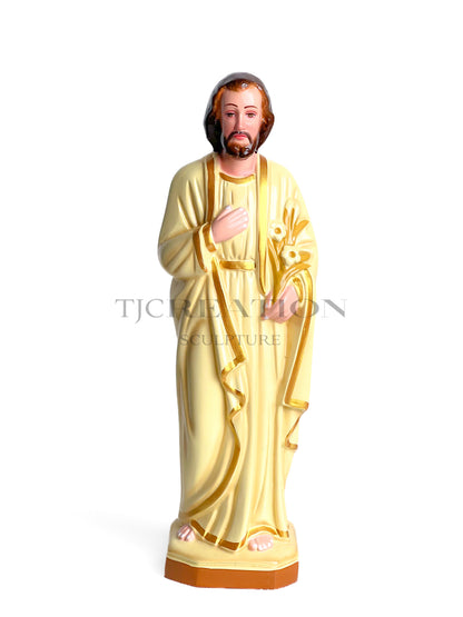 St. Joseph Statue Ivory 15 inch Handcrafted Figurine by TJ Creation Sculpture