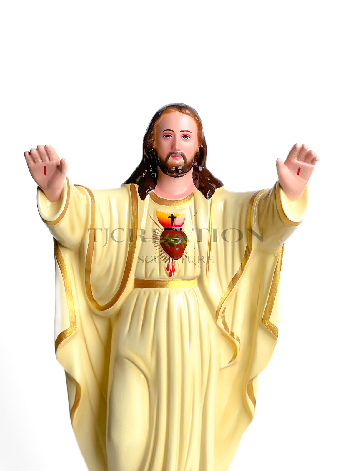 Sacred Heart Jesus Blessing Statue – 18 inche Handcrafted Christ Figurine by TJ Creation Sculpture