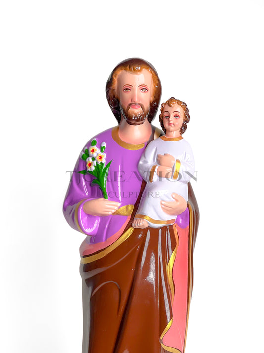 St. Joseph with Child Jesus 18 inch Statue – Handcrafted Figurine by TJ Creation Sculpture
