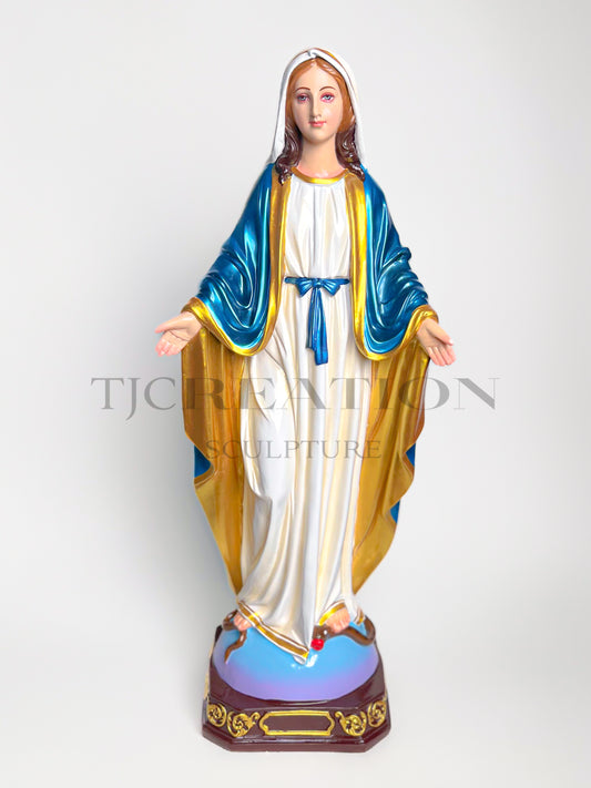 Blessed Virgin Mary Statue 24 inches– Handcrafted Blessed Mother Figure by TJ Creation Sculpture
