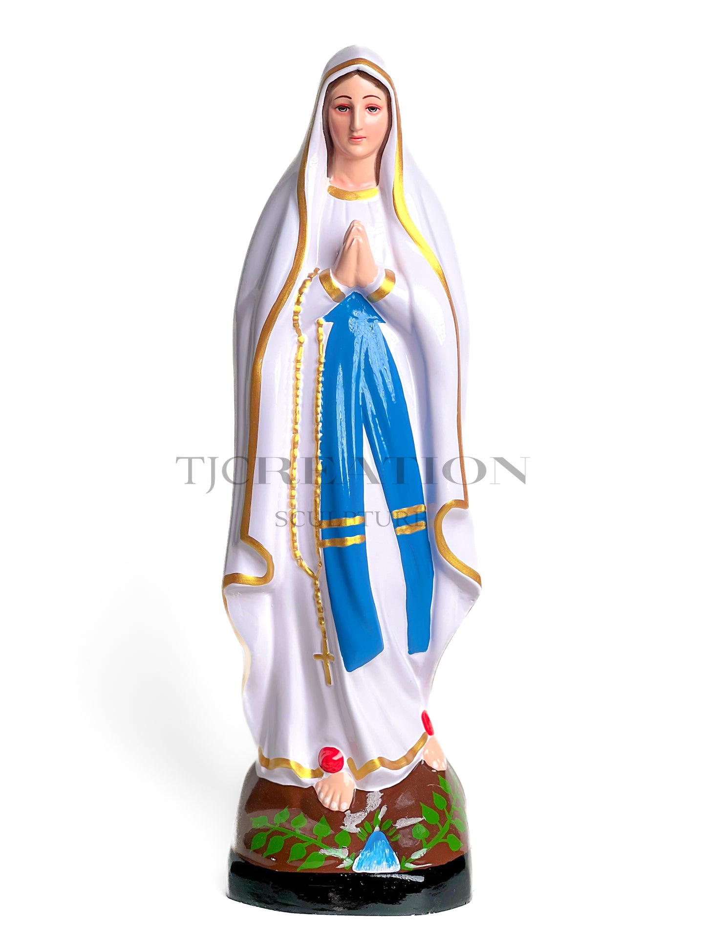 Our Lady of Lourdes Statue  Hand-Painted Virgin Mary Figurine 18 inches
