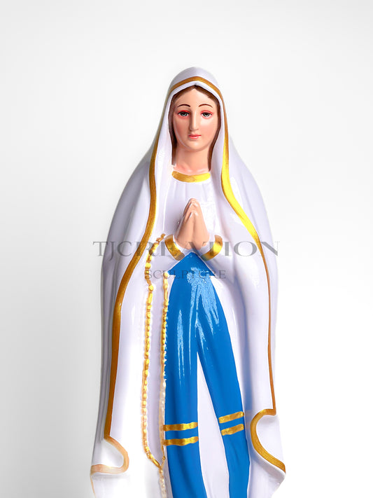 Our Lady of Lourdes Statue  Hand-Painted Virgin Mary Figurine 18 inches