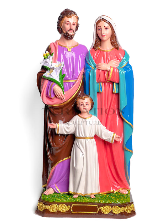 Hand-Painted Holy Family Statue –24 inches infant Jesus, Mary, & Saint Joseph Religious Figurine