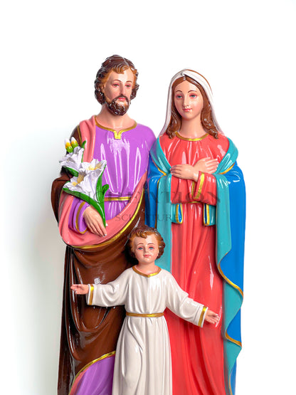 Hand-Painted Holy Family Statue –24 inches infant Jesus, Mary, & Saint Joseph Religious Figurine