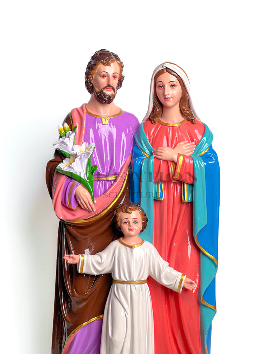 Hand-Painted Holy Family Statue –24 inches infant Jesus, Mary, & Saint Joseph Religious Figurine