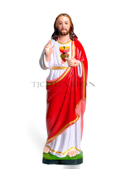 Hand-Painted Sacred Heart of Jesus Statue Catholic Figurine 18 inches