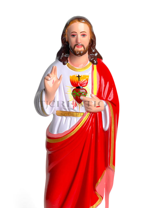 Hand-Painted Sacred Heart of Jesus Statue Catholic Figurine 18 inches