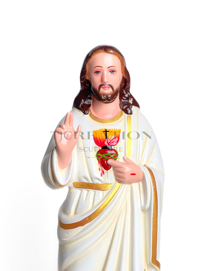 Sacred Heart of Jesus Statue – Hand-Painted Catholic Figurine 18 inches